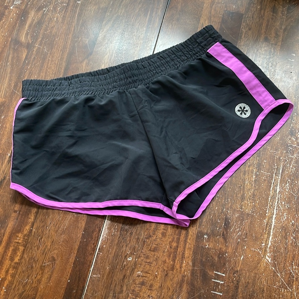 Old Navy Active Women's Running Shorts Black Purple Stripe Mesh Breathable Sz S